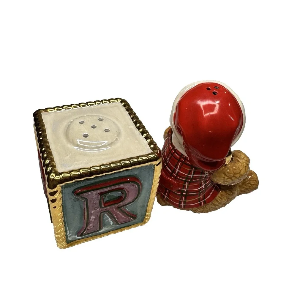 Christopher Radko Noel Bear‎ Salt & Pepper Shaker 🎄 Retired – Pre‑Owned Good